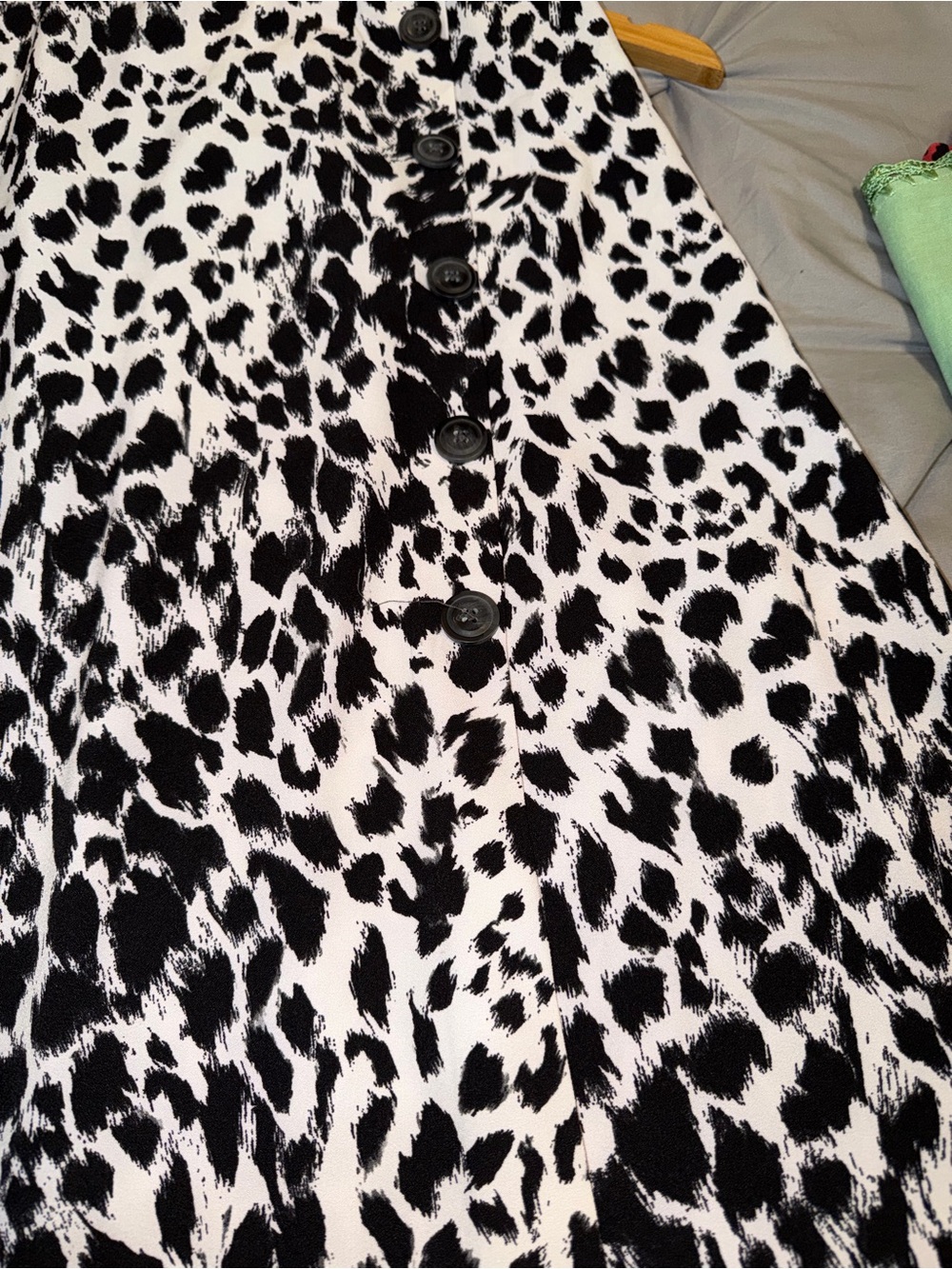 Leopard Print Midi Skirt in Black & White - Picture 3 of 6
